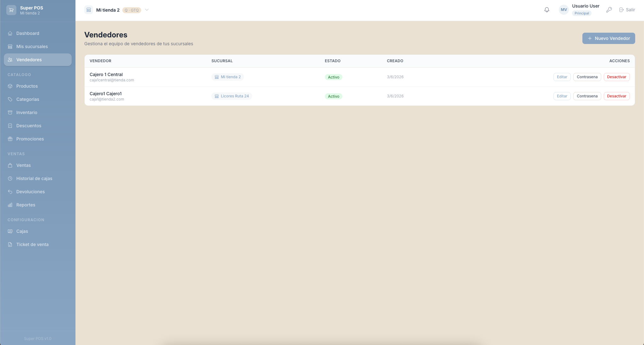 Gestión de usuarios